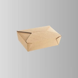Kraft Microwavable Folded Paper #4 Take-Out Container 7 7/8
