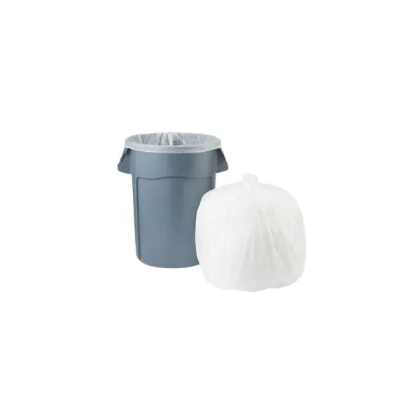 Natural Plastic Trash Can Liner 38" x 60" 22 Mic - 150/Case
