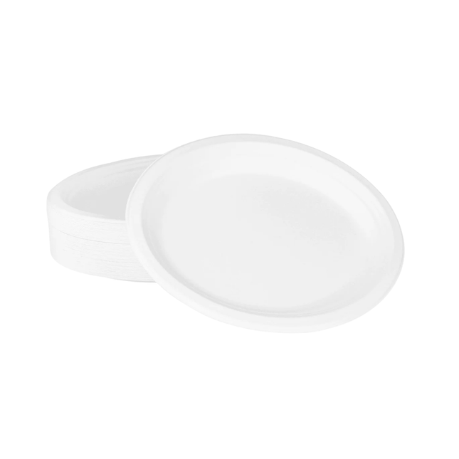 Oval Compostable Bagasse Plate 12.5" - 1 Compartment 500/Case
