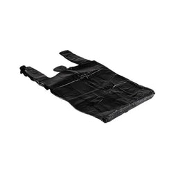 Bolsa de plástico para camisetas de tamaño mediano de 1/8 (0,51 mil), color negro, con la frase 