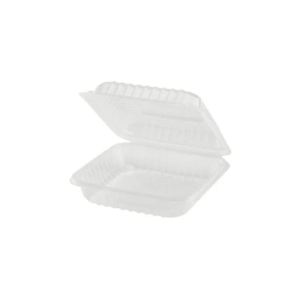Plastic Clear Hinged Lid Container 8" x 8" x 2" RCHLC89 – 250/Case