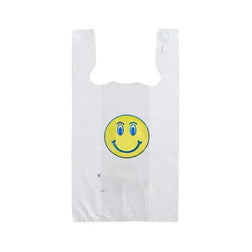 Bolsa de plástico para camisetas de 1/8 (pequeña), 0,51 mil, color blanco, con la frase 