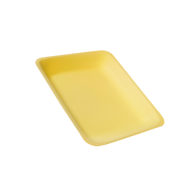 CKF 87911 (#2PP) Yellow Foam Meat Tray 8 3/8" x 5 3/8" x 1" - 400/Case