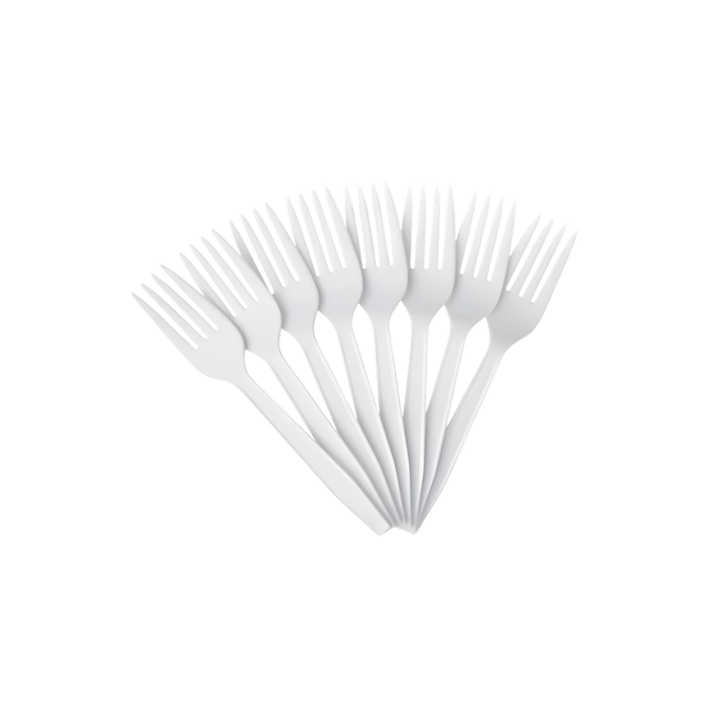 Medium Weight White Plastic Fork - 1000/Case