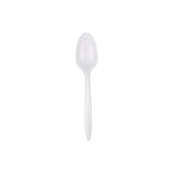 Medium Weight White Plastic Teaspoon - 1000/Case