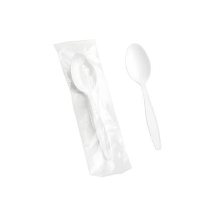 Medium Weight White Plastic Teaspoon - 1000/Case