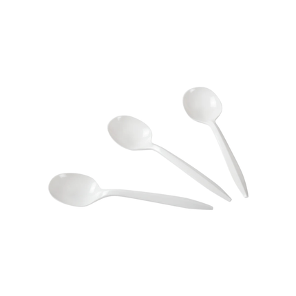 Medium Weight White Plastic Soup Spoon - 1000/Case