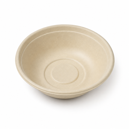 Rise Up 24 oz Natural Bagasse Round Bowl - 400/Case