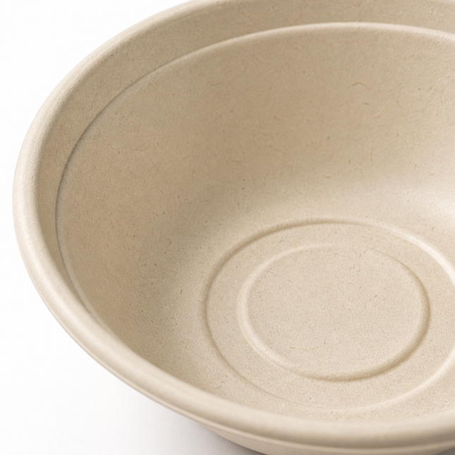 Rise Up 24 oz Natural Bagasse Round Bowl - 400/Case
