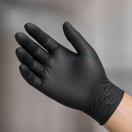 Medium Black Powder-Free Nitrile 4 Mill Thick Gloves - 1000/Case