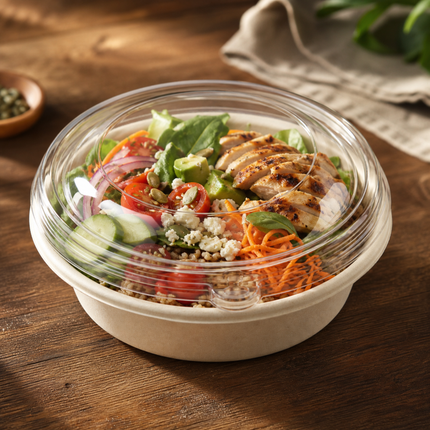 Rise Up Clear Plastic Lid for 32 oz Bagasse Bowl - 500/Case