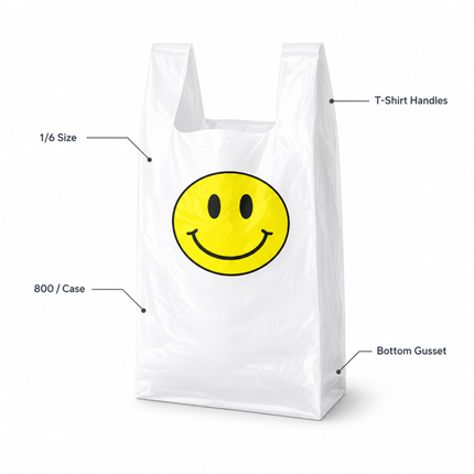 T-Sack Happy Face 1/6 - 800/Case (Pallet pricing available)