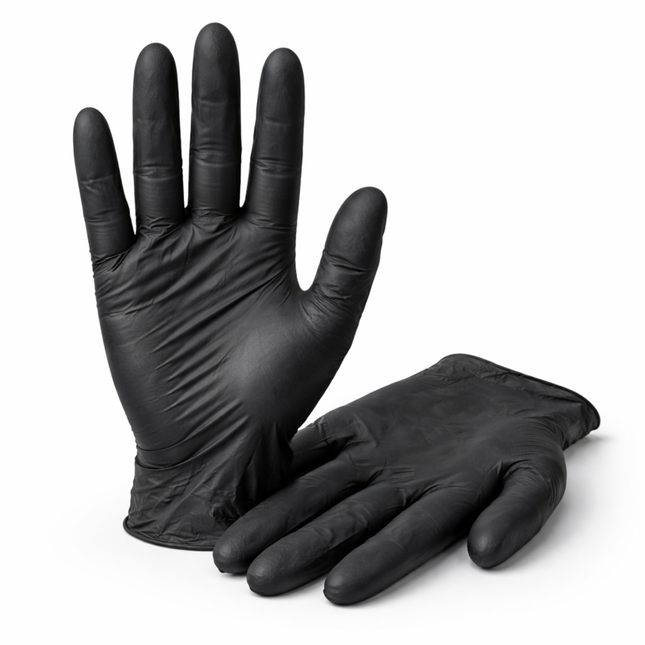 Large Black Powder-Free Nitrile 4 Mill Thick Gloves - 1000/Case