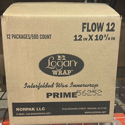 Papel encerado para envolver fiambres entrelazado de 12" x 10 3/4" de Logan<br> 6000/caja 