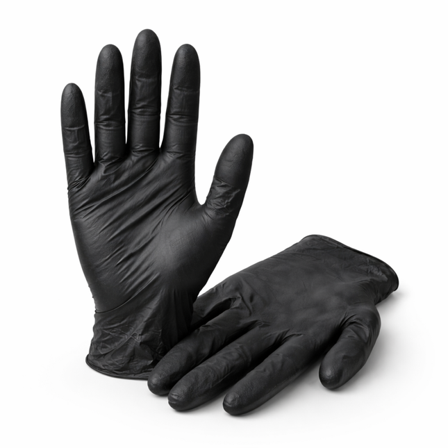 Medium Black Powder-Free Nitrile 4 Mill Thick Gloves - 1000/Case