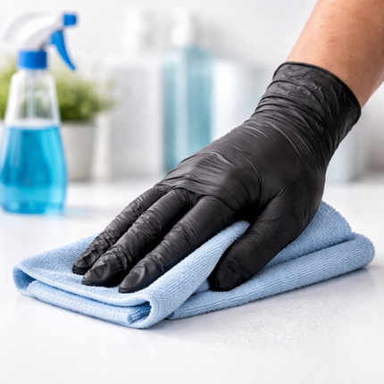 Medium Black Powder-Free Nitrile 4 Mill Thick Gloves - 1000/Case