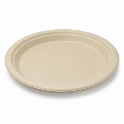 Rise Up 10" Natural Bagasse Round Plate