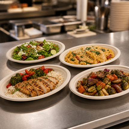 Rise Up 12.5" Natural Bagasse Oval Plate - 500/Case