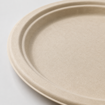 Rise Up 9" Natural Bagasse Round Plate