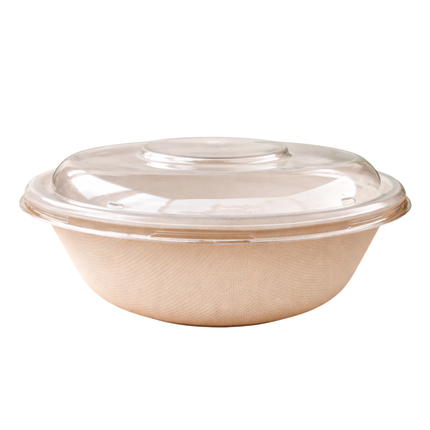 PET Lid for 32 oz Compostable Bagasse Bowl 500/Case