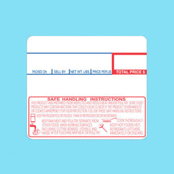 Cas 1479-S/H 58 mm x 50 mm Etiqueta preimpresa de escala equivalente de manipulación segura blanca Rollo de 12/caja 