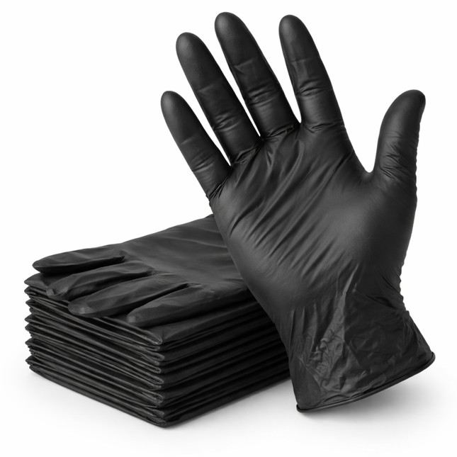 Small Black Powder-Free Nitrile 4 Mill Thick Gloves - 1000/Case