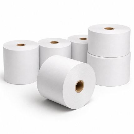 3 1/8" x 810' 45 GSM ATM Thermal Paper Roll – White (8/Case)