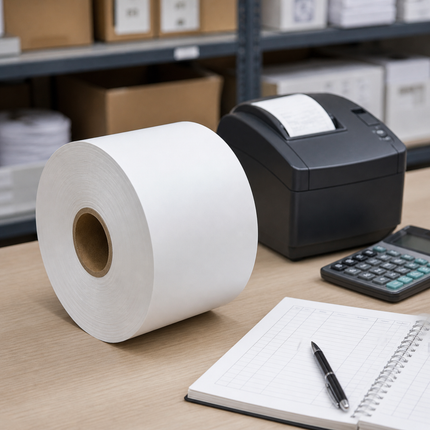 3 1/8" x 810' 80 GSM ATM Thermal Paper Roll – White (8/Case)