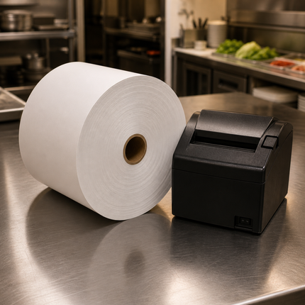 3 1/8" x 810' 80 GSM ATM Thermal Paper Roll – White (8/Case)