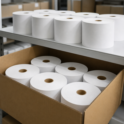 3 1/8" x 810' 80 GSM ATM Thermal Paper Roll – White (8/Case)