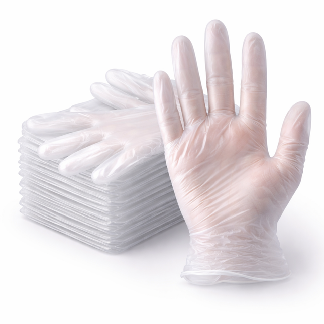 Small Powder-Free Clear Vinyl 4.5 Mill Thick Gloves - 1000/Case