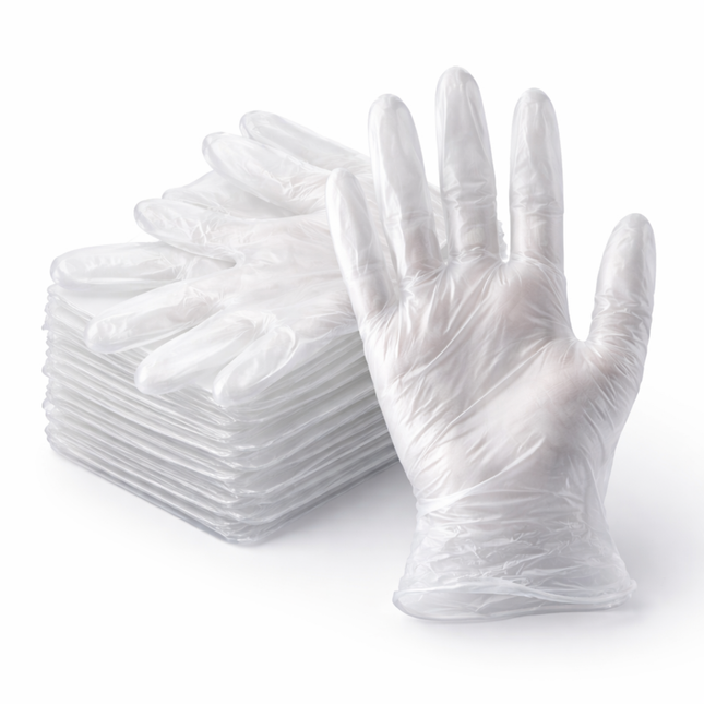 Large Powder-Free Clear Vinyl 4.5 Mill Thick Gloves - 1000/Case