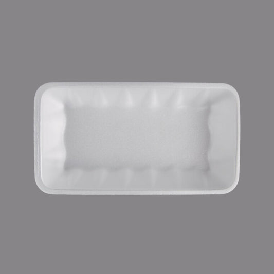 CKF 88141 #10K Durable White Foam Meat Tray – 10 3/8" x 5 5/8" x 2" (250/Case)