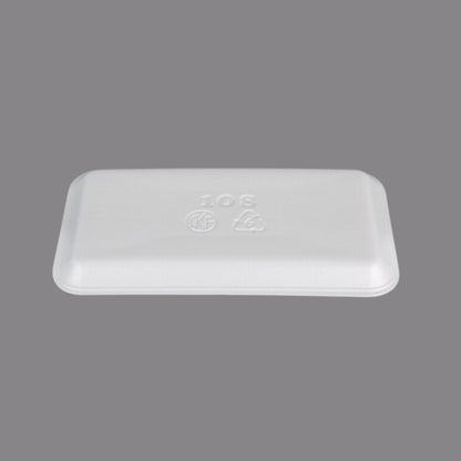 CKF 88115 #10S Durable White Foam Meat Tray – 10 3/4" x 5 3/4" x 1/2" (500/Case)