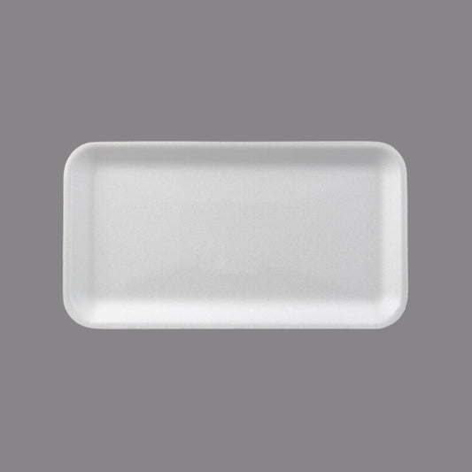 CKF 88115 #10S Durable White Foam Meat Tray – 10 3/4" x 5 3/4" x 1/2" (500/Case)
