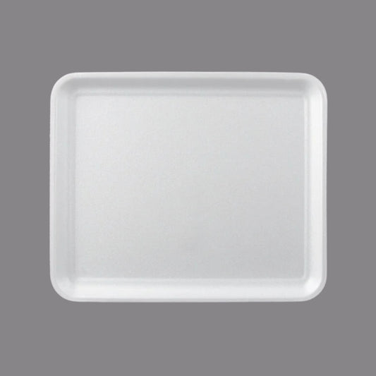 CKF 88112 #12S Durable White Foam Meat Tray – 11" x 9" x 1/2" (250/Case)