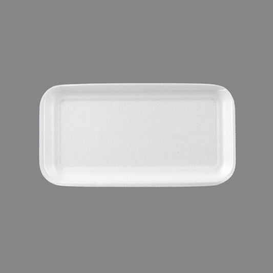 CKF 88117 #17S Durable White Foam Meat Tray – 8 1/4" x 4 1/2" x 1/2" (1000/Case)