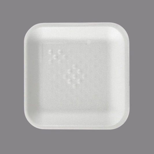 CKF 88101 #1S Durable White Foam Meat Tray – 5 1/4" x 5 1/4" x 1/2" (1000/Case)