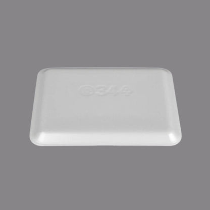 CKF 88134 #34/4S Durable White Foam Meat Tray – 9 1/4" x 7 1/4" x 1/2" (500/Case)