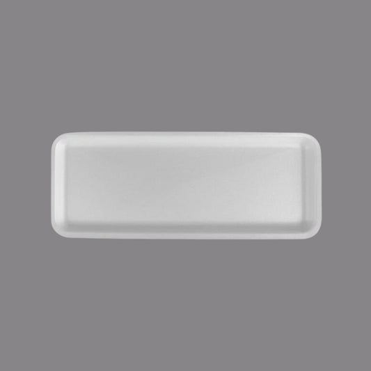 CKF 88107 #7H/7S Durable White Foam Meat Tray – 14 3/4" x 5 3/4" x 5/8" (250/Case)