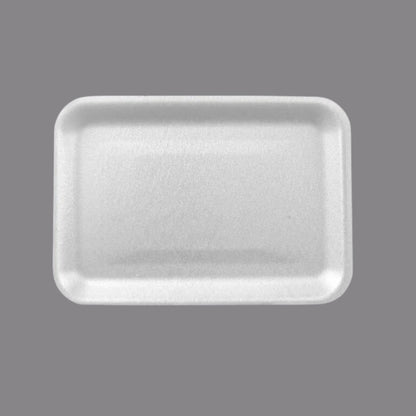 CKF 88134 #34/4S Durable White Foam Meat Tray – 9 1/4" x 7 1/4" x 1/2" (500/Case)