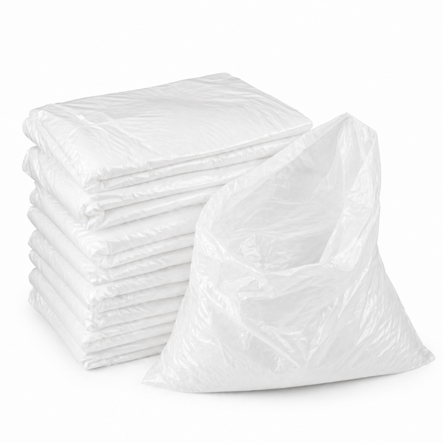 White Jumbo Plastic Utility Bags 20" x 8" x 35" 24 Mic - 200/Case