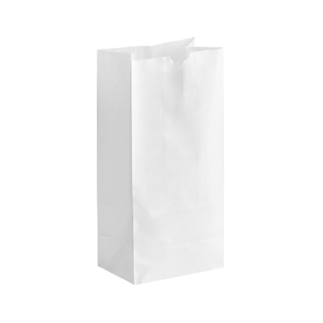 White Paper Bags 8 lb - 500/Pack
