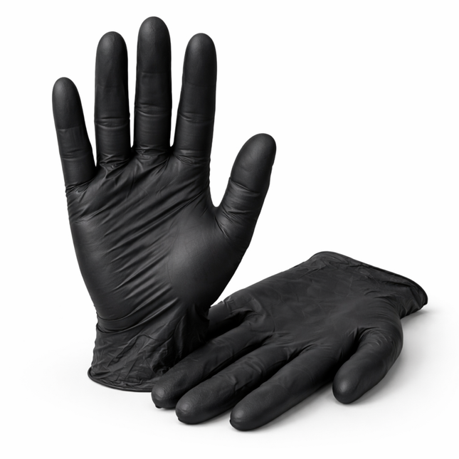 Extra Large Black Powder-Free Nitrile 4 Mill Thick Gloves - 1000/Case